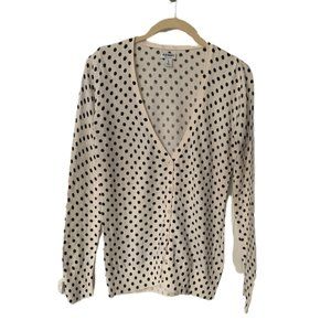Old Navy Cream Cardigan with Black Polka Dots